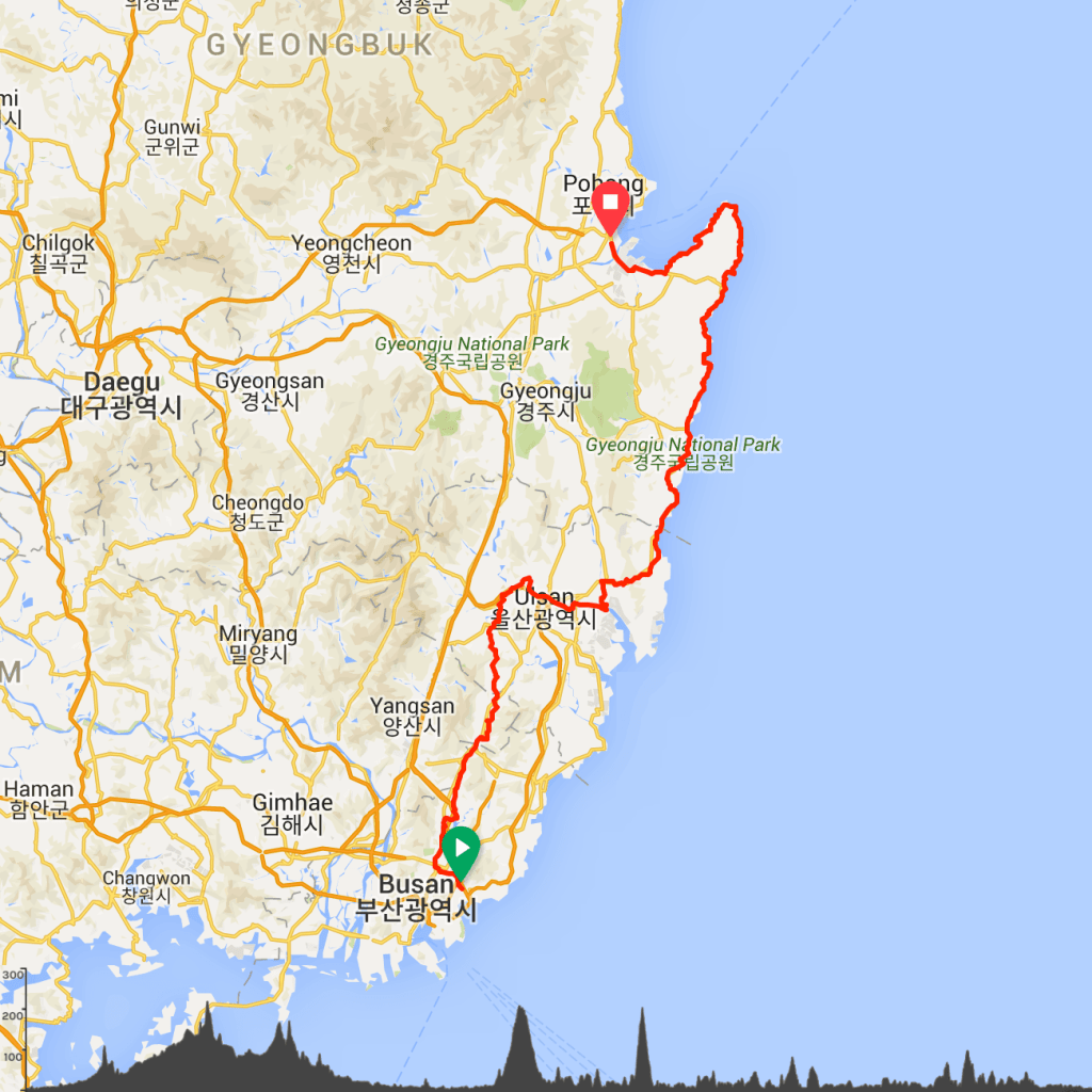 Cycling Routes Busan Pohang Homigot